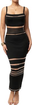 JLUXLABEL Striped Rib Knit Dress