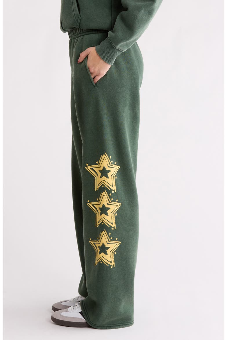 Star Graphic Baggy Sweatpants, Alternate, color, FOREST GREEN