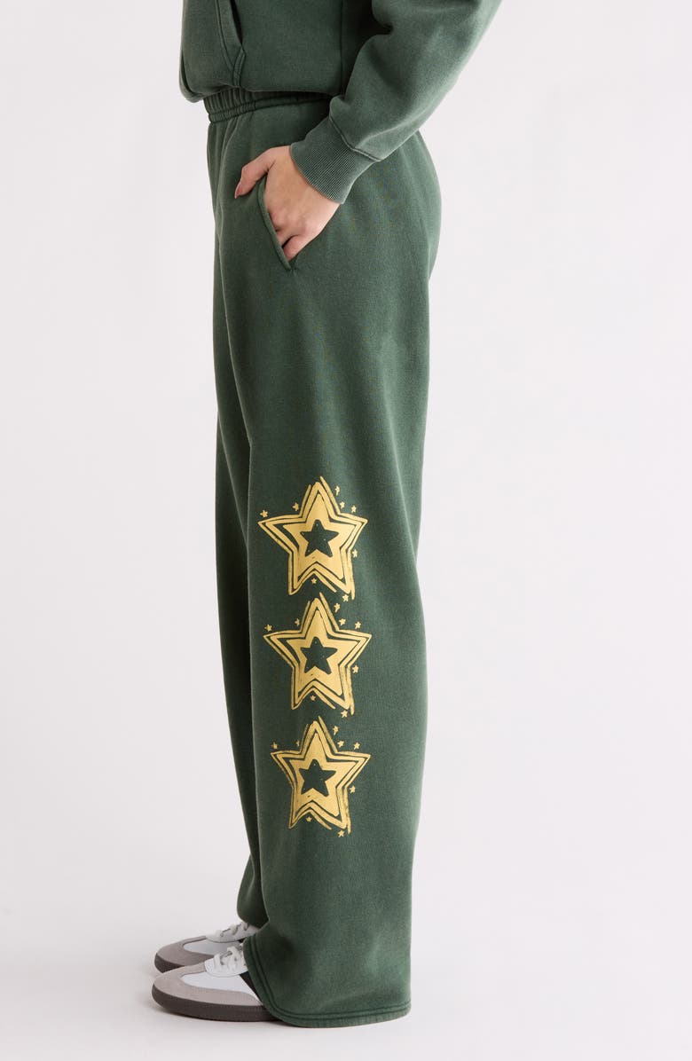 PacSun Star Graphic Baggy Sweatpants, Alternate, color, Forest Green