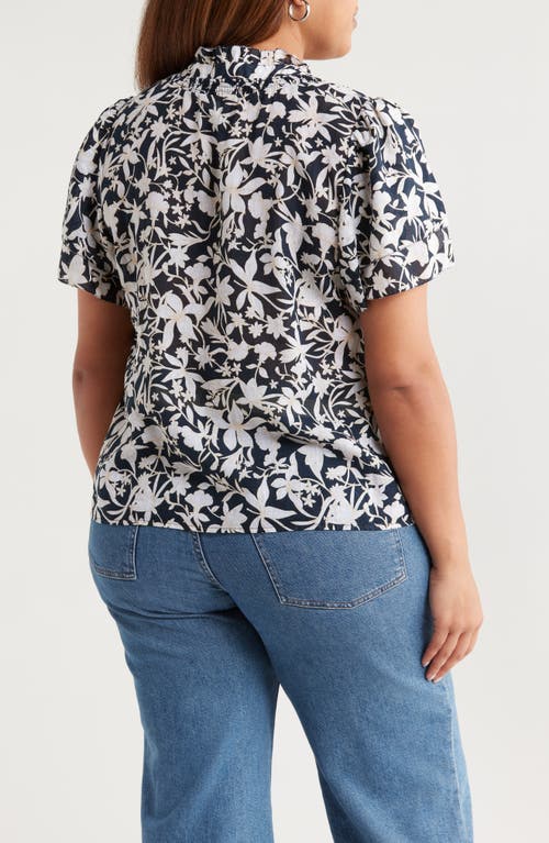 Caslonr Caslon(r) Floral Flounce Sleeve Top In Multi