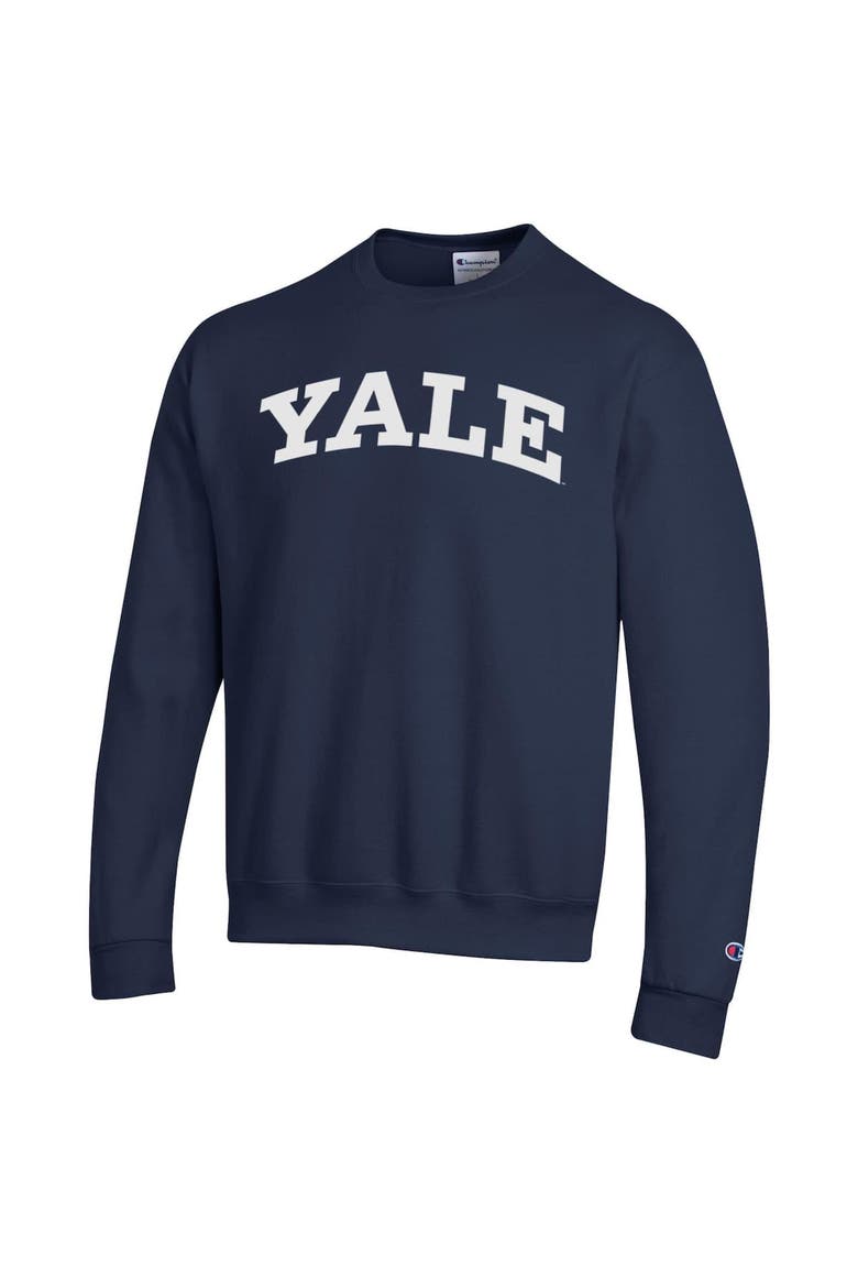 Men's Champion  Navy Yale Bulldogs Basic Arch Fleece Pullover Sweatshirt, Alternate, color, Navy