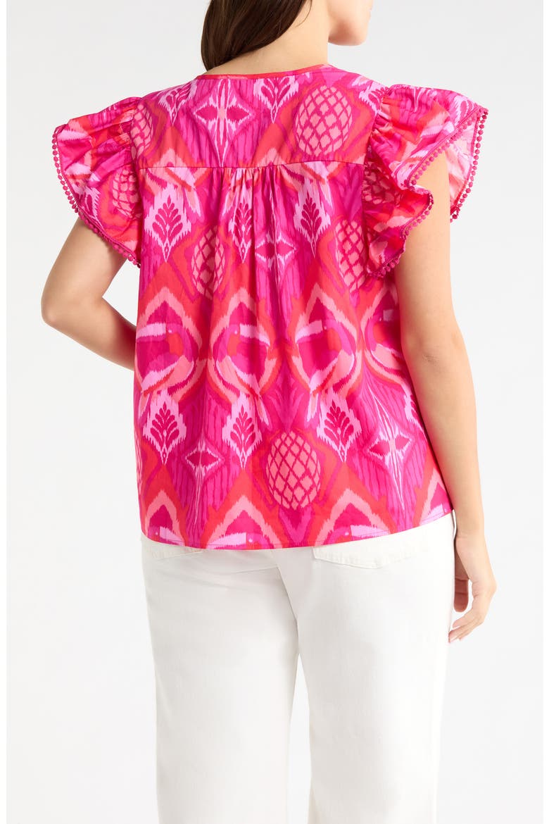 Devant Carya Ruffle Cotton Top, Alternate, color, MAGENTA-CORAL