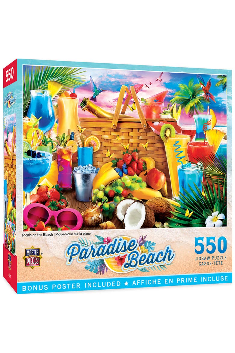 Picnic on the Beach 550 Piece Puzzle, Main, color, Multicolor