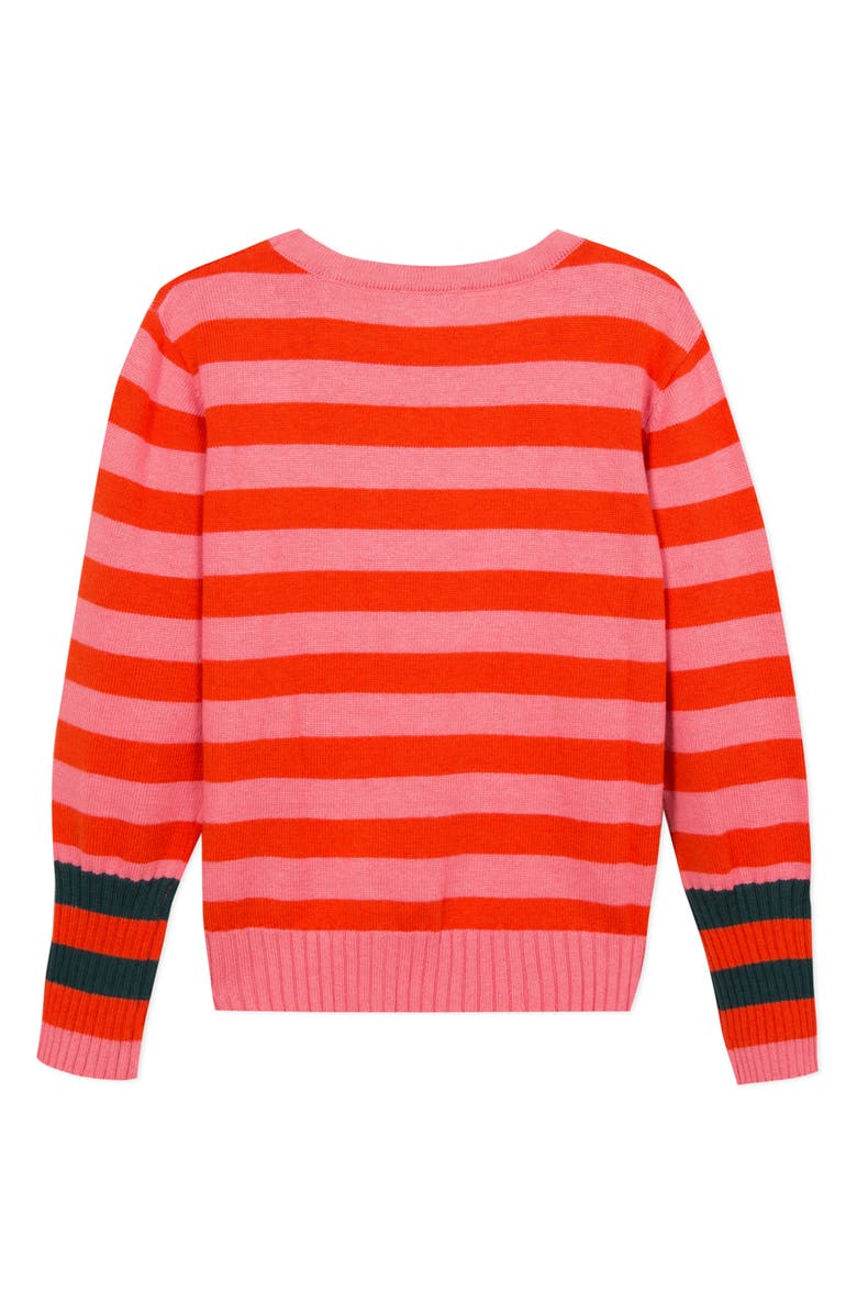 KENZO Stripe Logo Cotton & Wool Sweater, Alternate, color, 