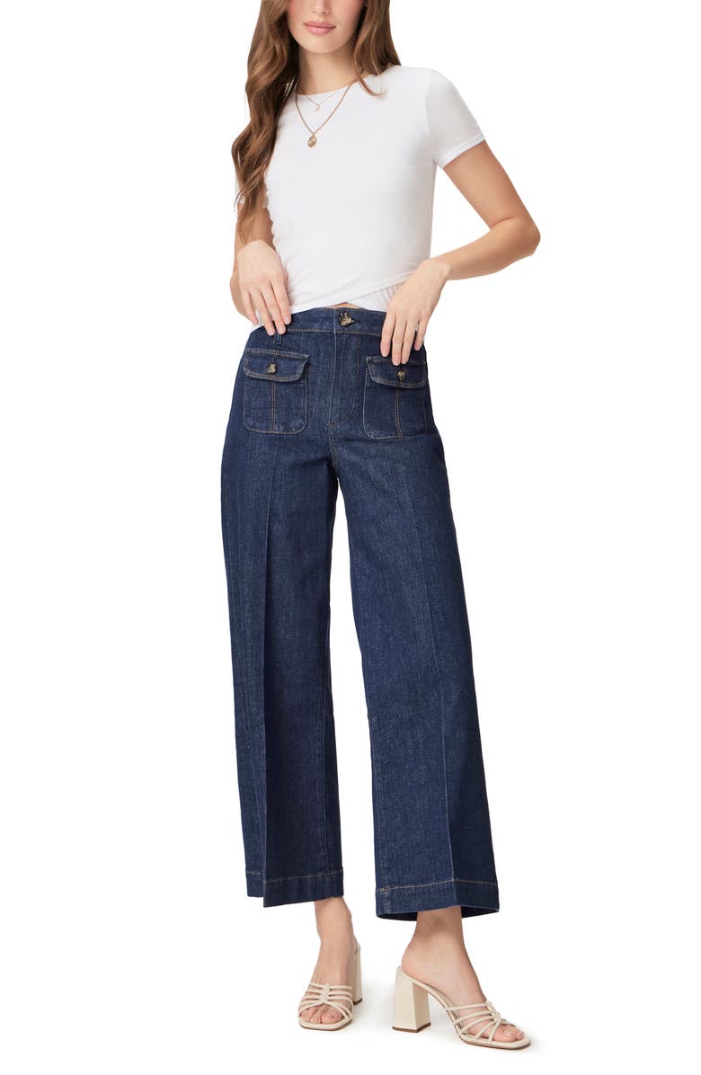 PAIGE Harper Patch Pocket High Waist Ankle Wide Leg Jeans, Alternate, color, Kinsley