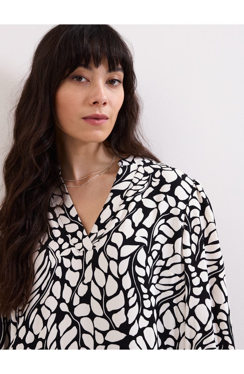 Phase Eight Milicia V-Neck Printed Mini Tunic Dress, Alternate, color, Black/Ivory