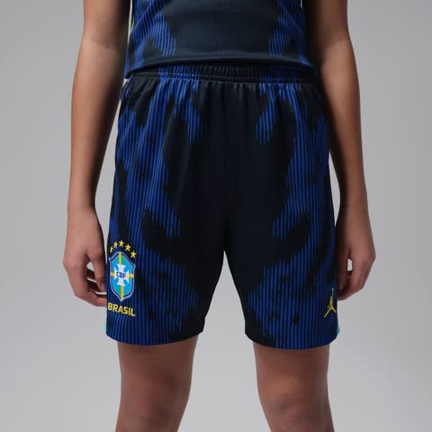 Youth Jordan Brand Blue Brazil National Team Dri-FIT Stadium Replica Shorts