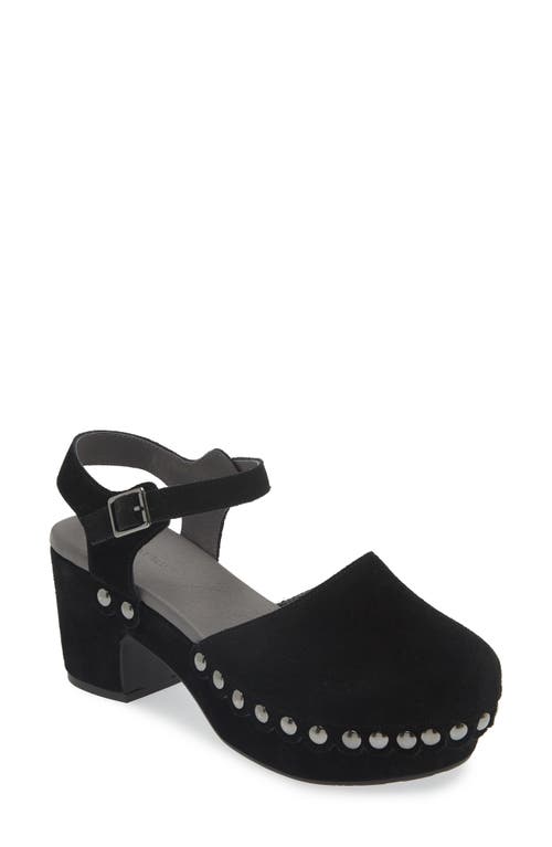 Chocolat Blu Garvey Platform Clog in Black Suede 