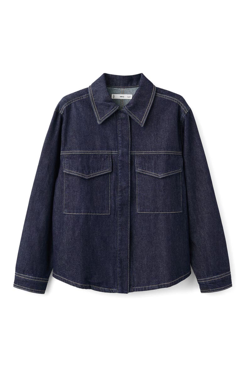 Western Denim Snap-Up Shirt, Alternate, color, DARK BLUE