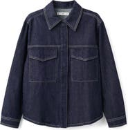 MANGO Western Denim Snap-Up Shirt