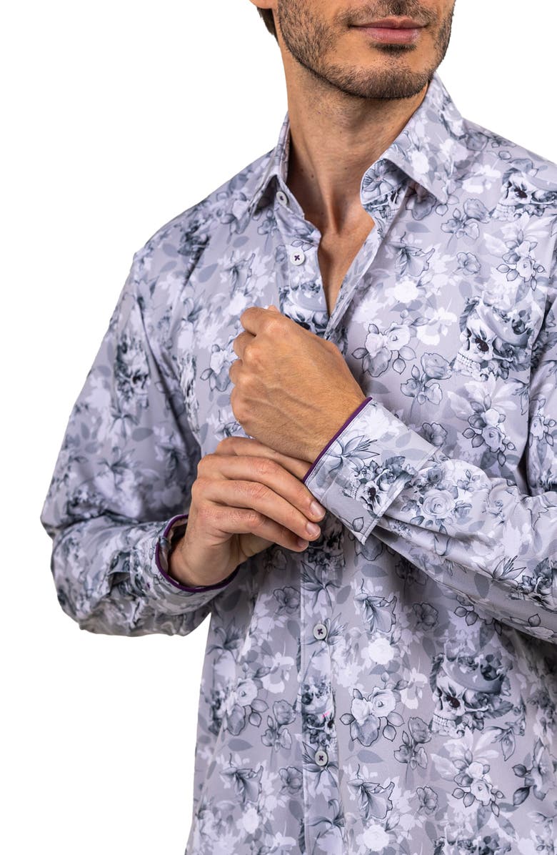 Maceoo Fibonacci Stretch Ascension 3314 Contemporary Fit Button-Up Shirt, Alternate, color, White