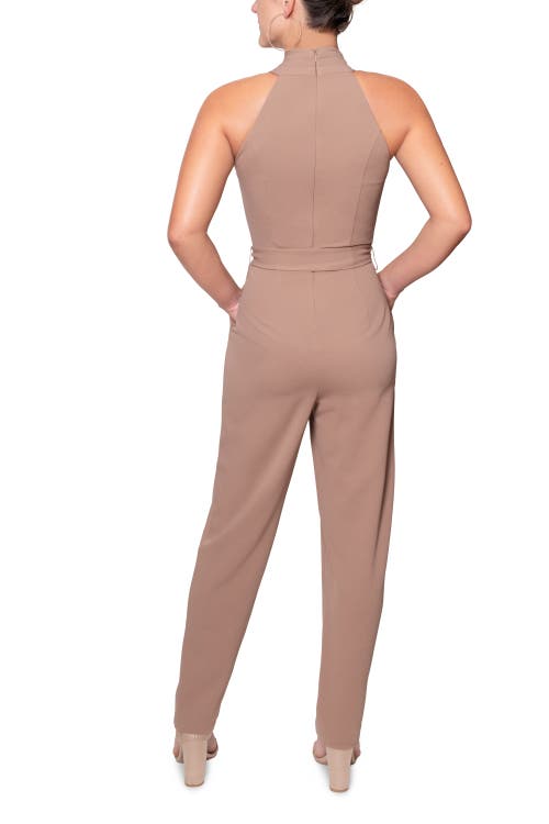 Rachel Rachel Roy Harland Crossover Halter Jumpsuit In Brown