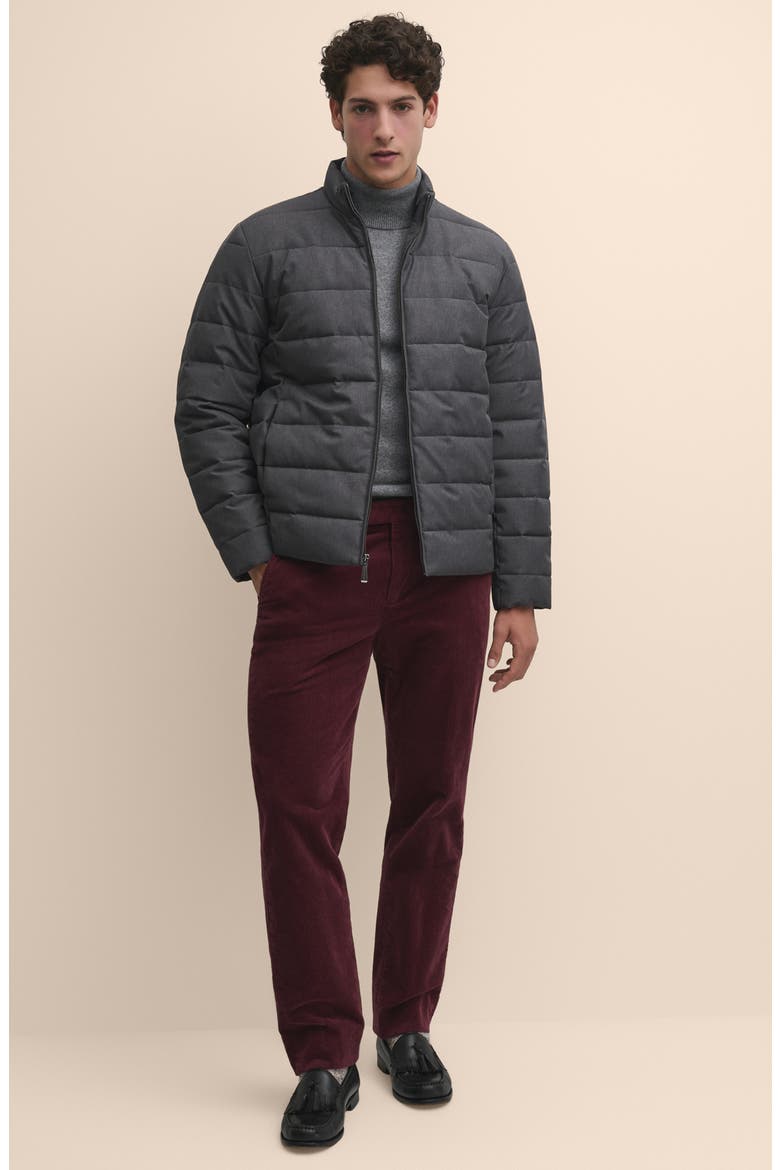 Quilted Stand Collar Jacket, Alternate, color, GRAY MELANGE