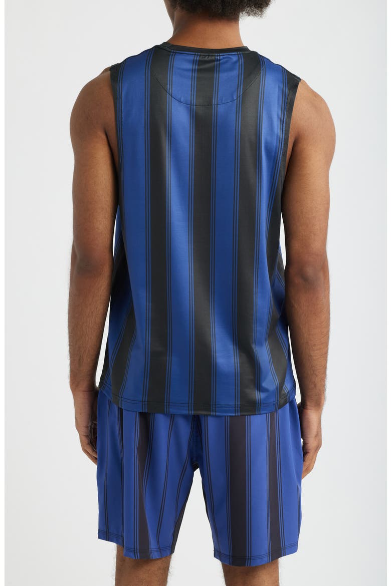 Santo Futbol Tech Stripe Tank, Alternate, color, BLACK
