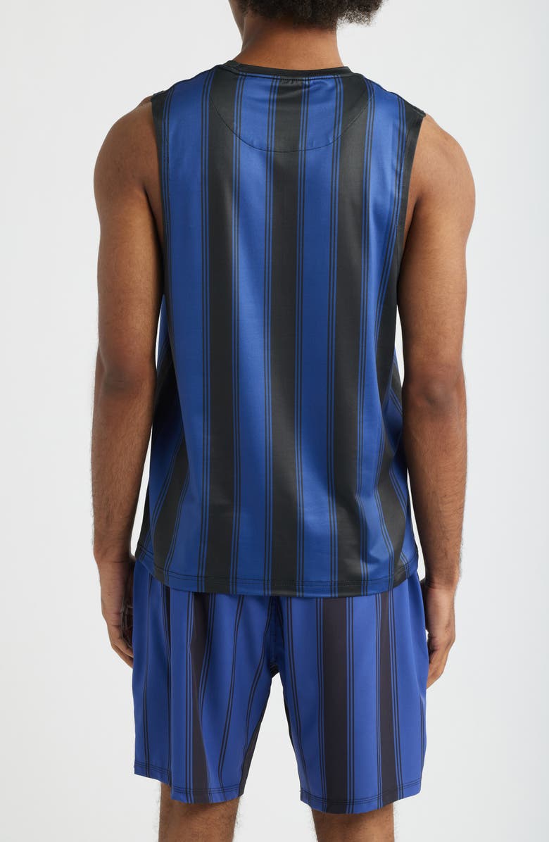 SANTO STUDIO Santo Futbol Tech Stripe Tank, Alternate, color, Black