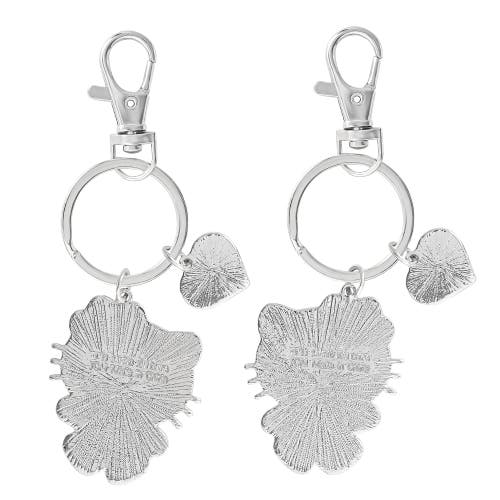 Hello Kitty Bff Keychain,  And Mimmy White, Set Of 2 In Metallic