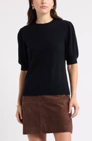 Caslon® Puff Sleeve Wool & Cashmere Sweater