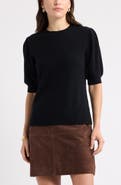 Caslon® Puff Sleeve Wool & Cashmere Sweater
