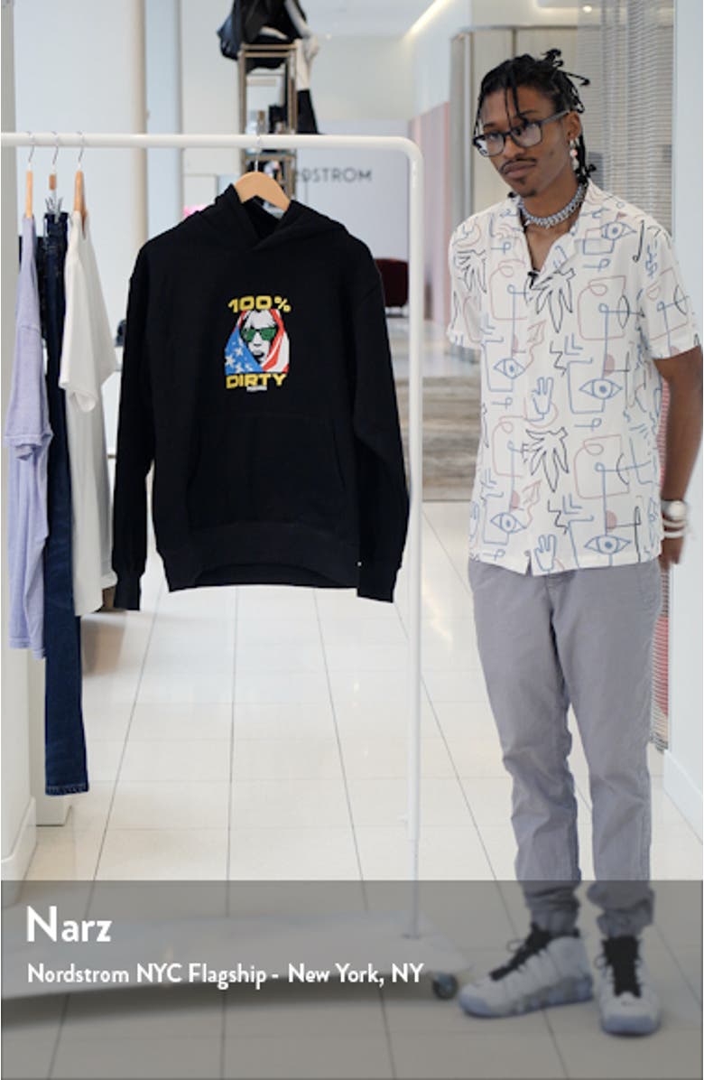 Dirty Oversize Cotton Graphic Hoodie, sales video thumbnail