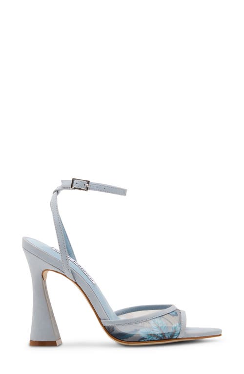 Steve Madden Beki Ankle Strap Pointed Toe Sandal In Light Blue Mesh