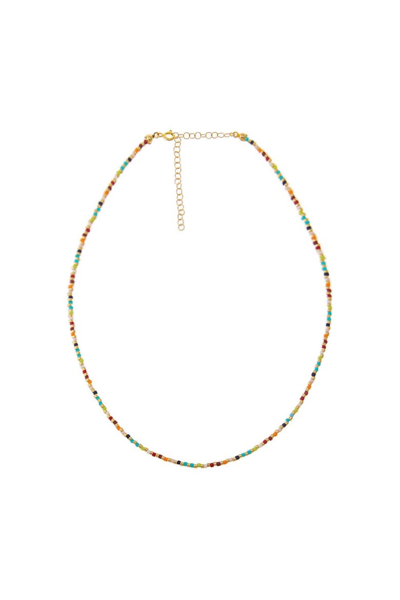 Rainbow & Gold Thin Beaded Necklace, Main, color, Multi-Color
