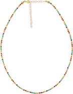 BY ADINA EDEN Rainbow & Gold Thin Beaded Necklace