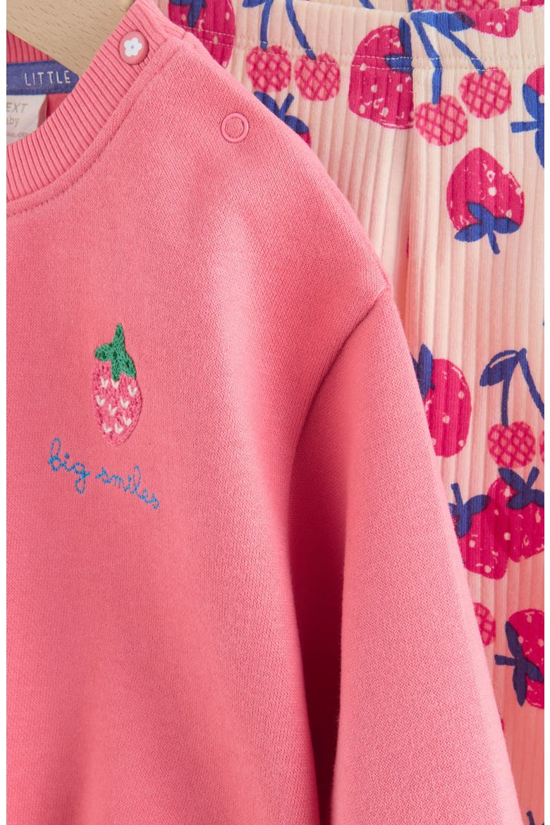 Berry Sweatshirt & Leggings Set, Alternate, color, RED
