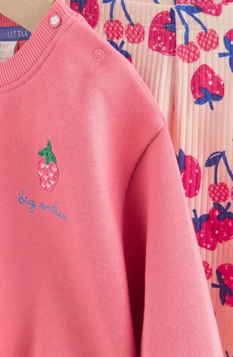 NEXT Berry Sweatshirt & Leggings Set, Alternate, color, Red