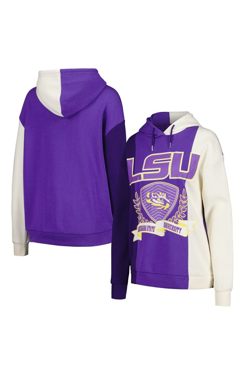 GAMEDAY COUTURE Women's Gameday Couture Purple LSU Tigers Hall of Fame Colorblock Pullover Hoodie, Main, color, Purple