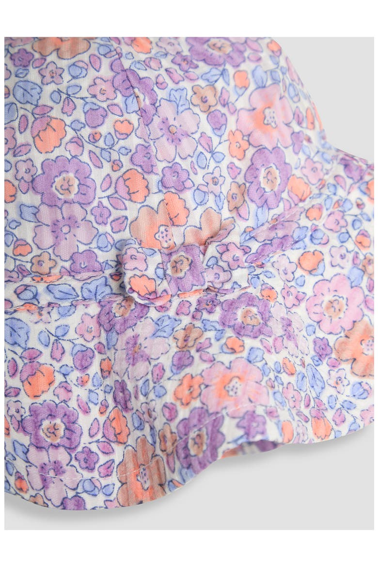 Floral Cotton Romper & Sun Hat Set, Alternate, color, LILAC