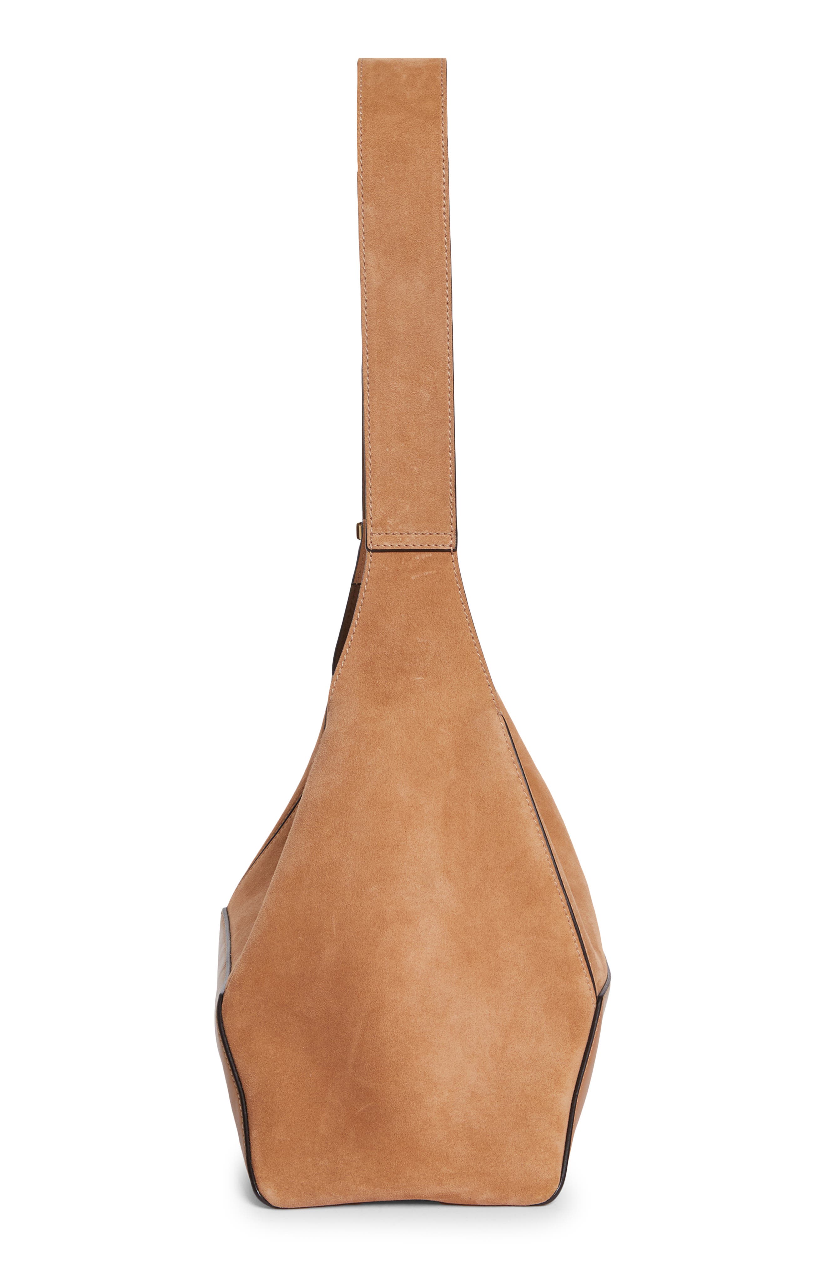 Jimmy Choo Medium Diamond Leather & Suede Hobo Bag, Alternate, color, Toffee/ Gold