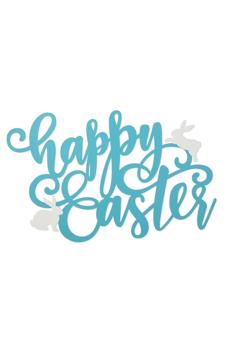 18"L Easter Metal Happy Easter Door Hanger, Main, color, Blue
