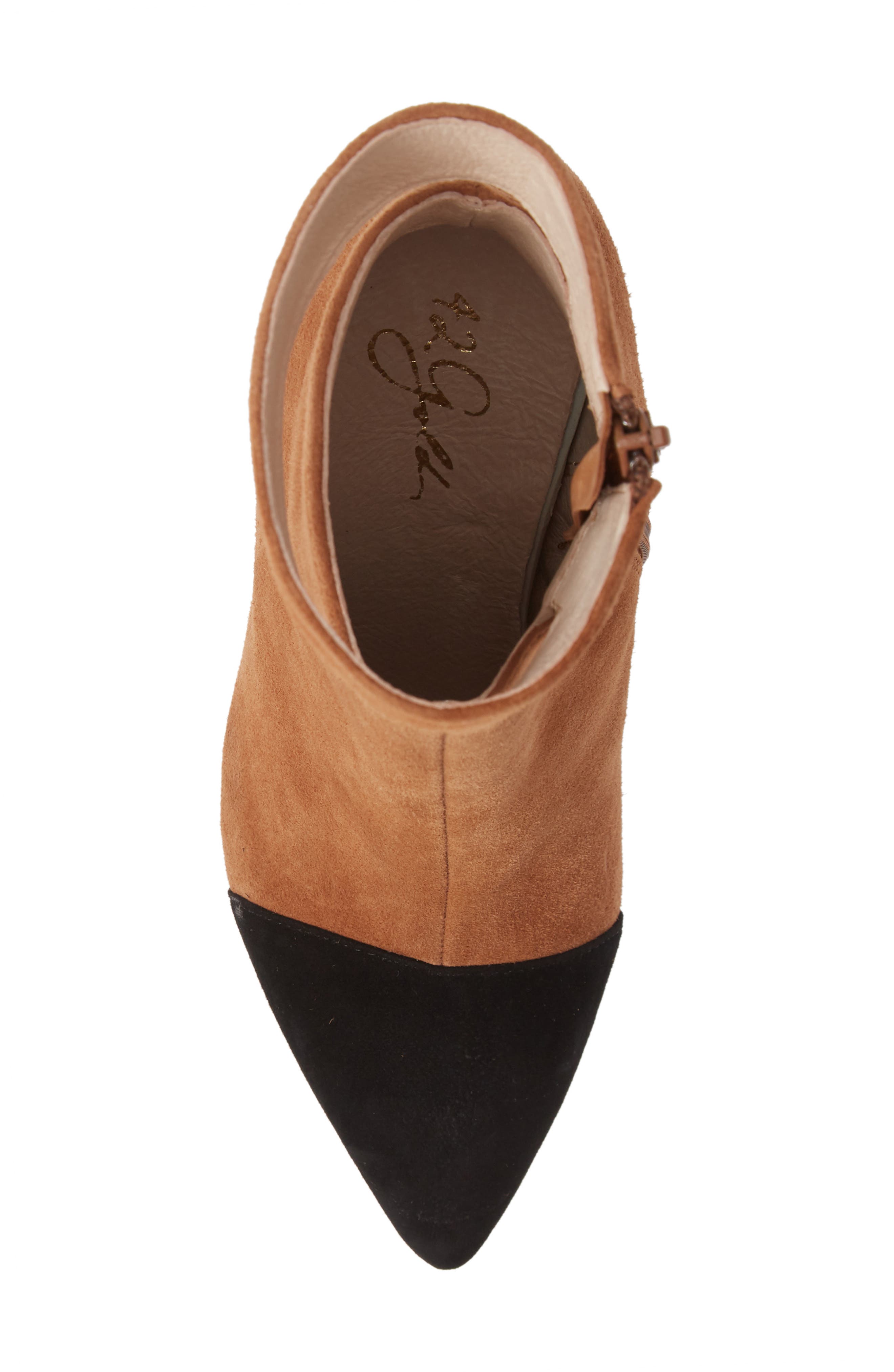 42 Gold Kiki Pointed Toe Bootie, Alternate, color, Chestnut Suede