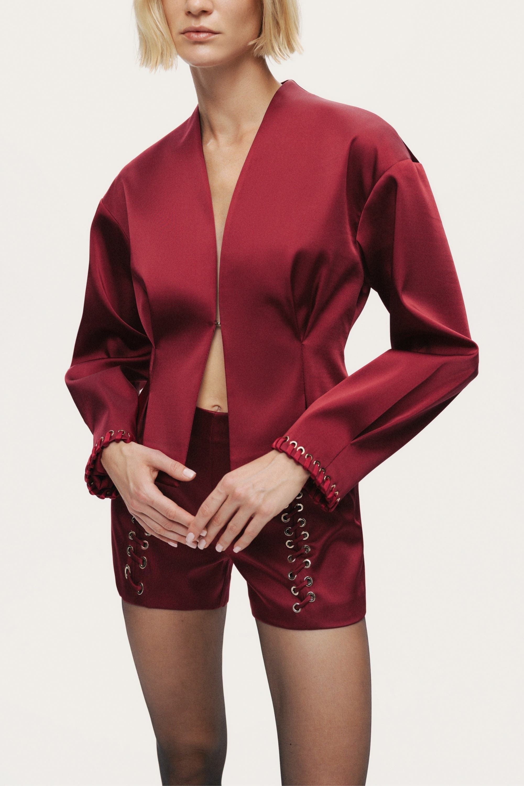 Hook-Closure Cropped Jacket - image 2