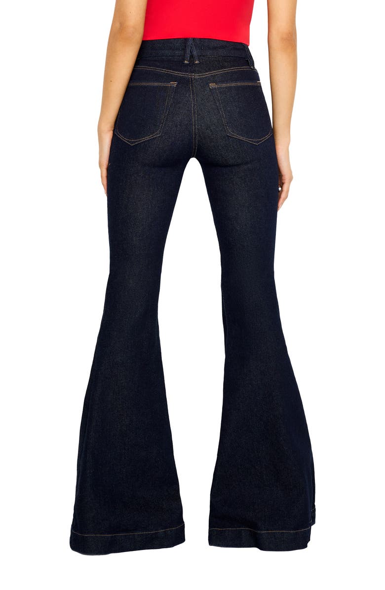Good American Good Waist Super High Waist Super Flare Jeans, Alternate, color, Indigo716