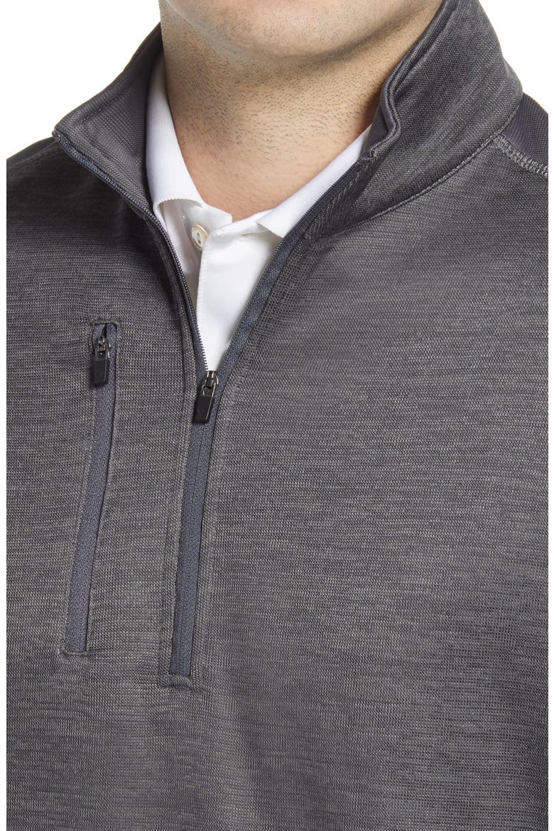 Swing Tech Dual Action Aquapel Water Repellent Men's Quarter Zip Pullover, Alternate, color, GREY HEATHER