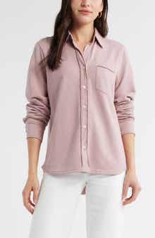 French Terry Button-Up Shirt