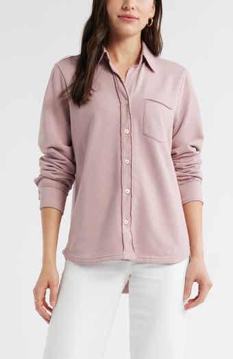 French Terry Button-Up Shirt