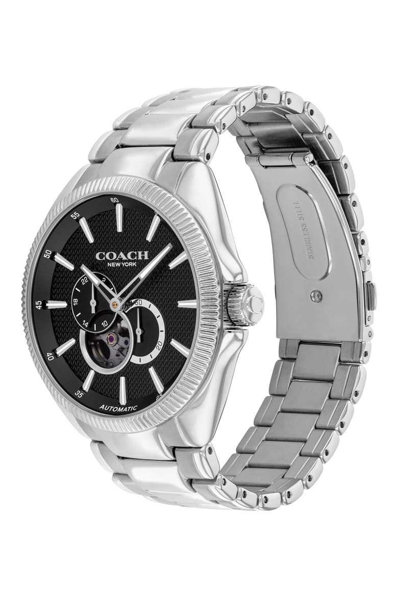Jackson Automatic Bracelet Watch, 44mm, Alternate, color, SILVER/ BLACK