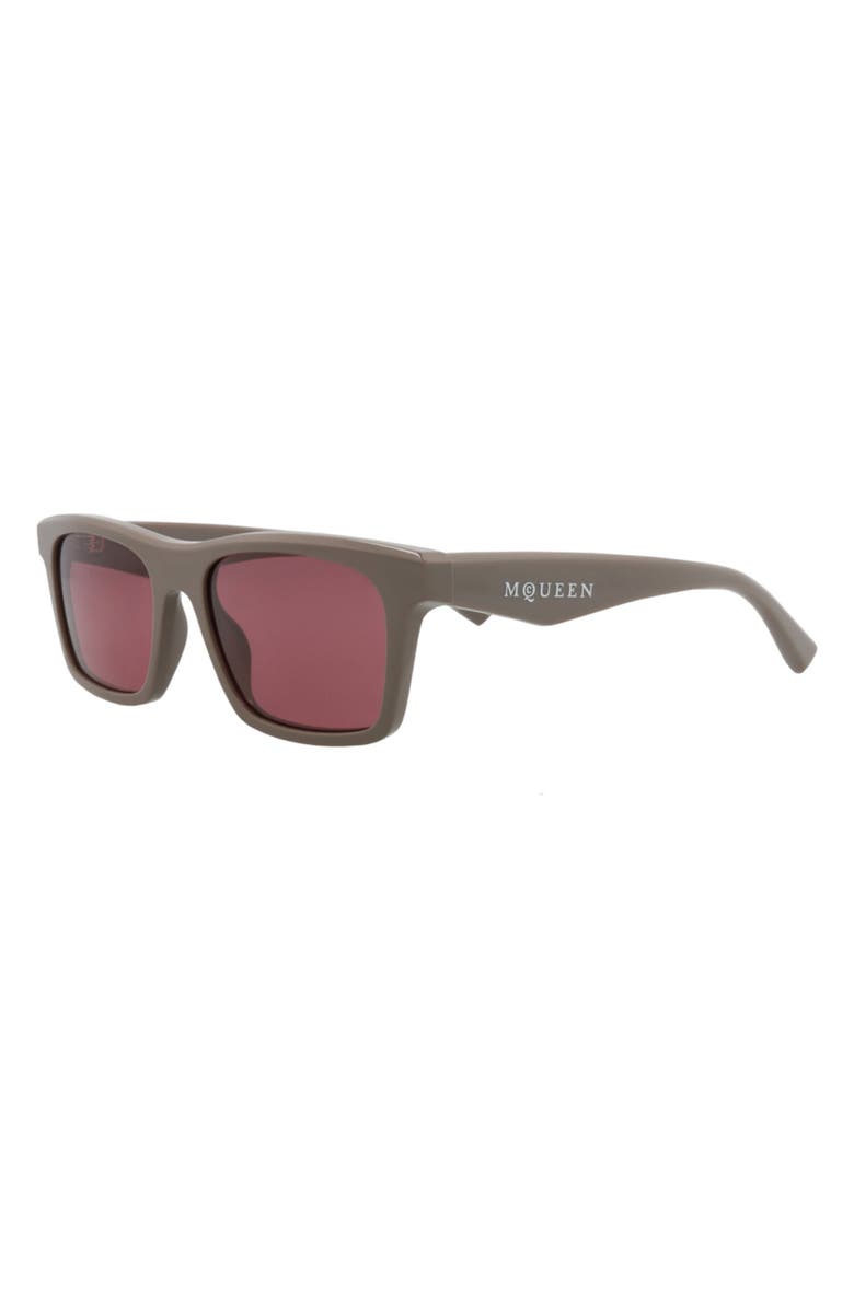 McQueen 53mm Square Sunglasses, Alternate, color, Brown Brown Violet