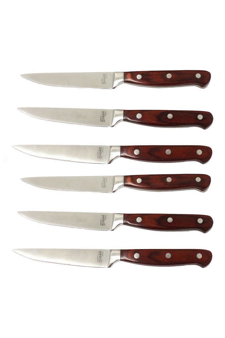 The Pakka Steak Knife & Carving Knife 9-Piece Set, Alternate, color, BROWN
