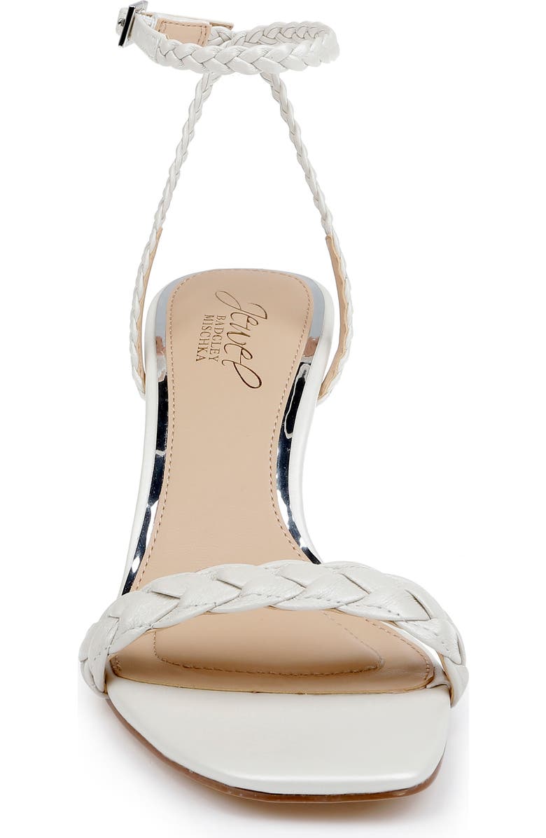 Jewel Badgley Mischka Nyx Ankle Strap Sandal, Alternate, color, White Leather