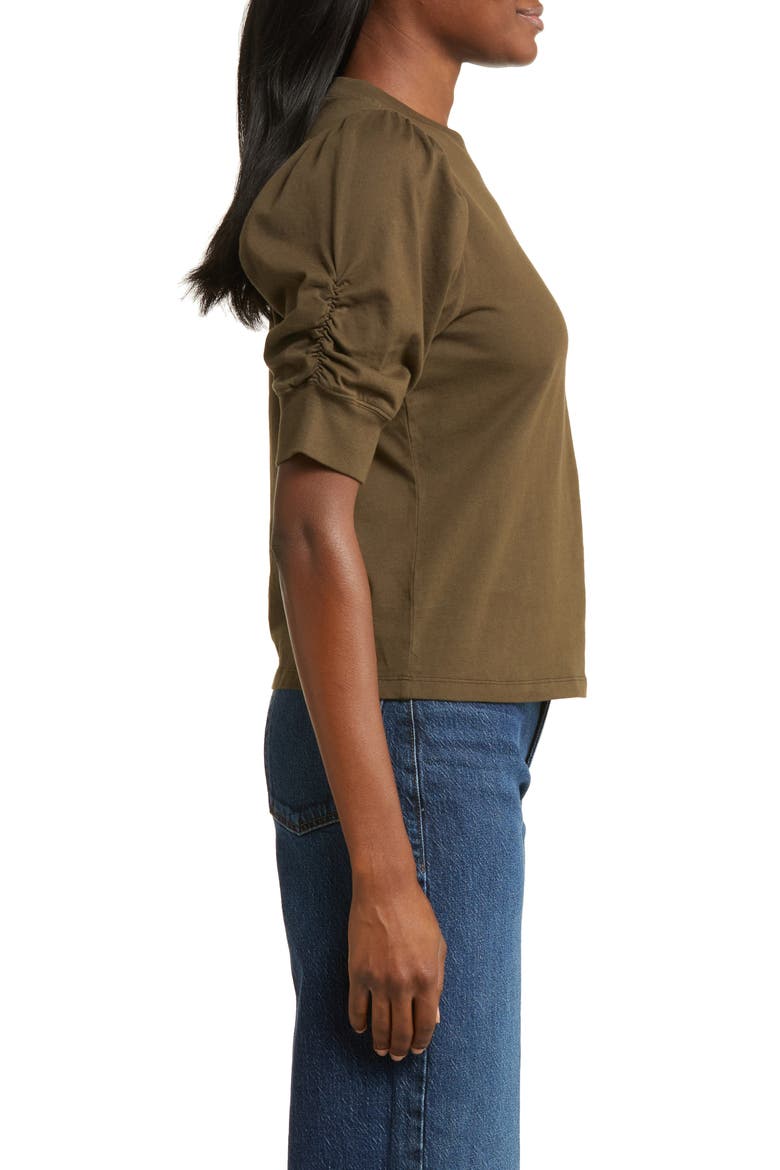 Frankie Puff Sleeve T-Shirt, Alternate, color, OLIVE KHAKI