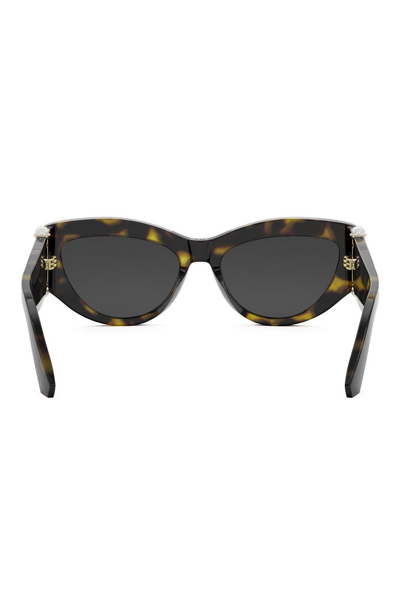 'DiorTribales B1I 55mm Cat Eye Sunglasses, Alternate, color, DARK HAVANA / SMOKE