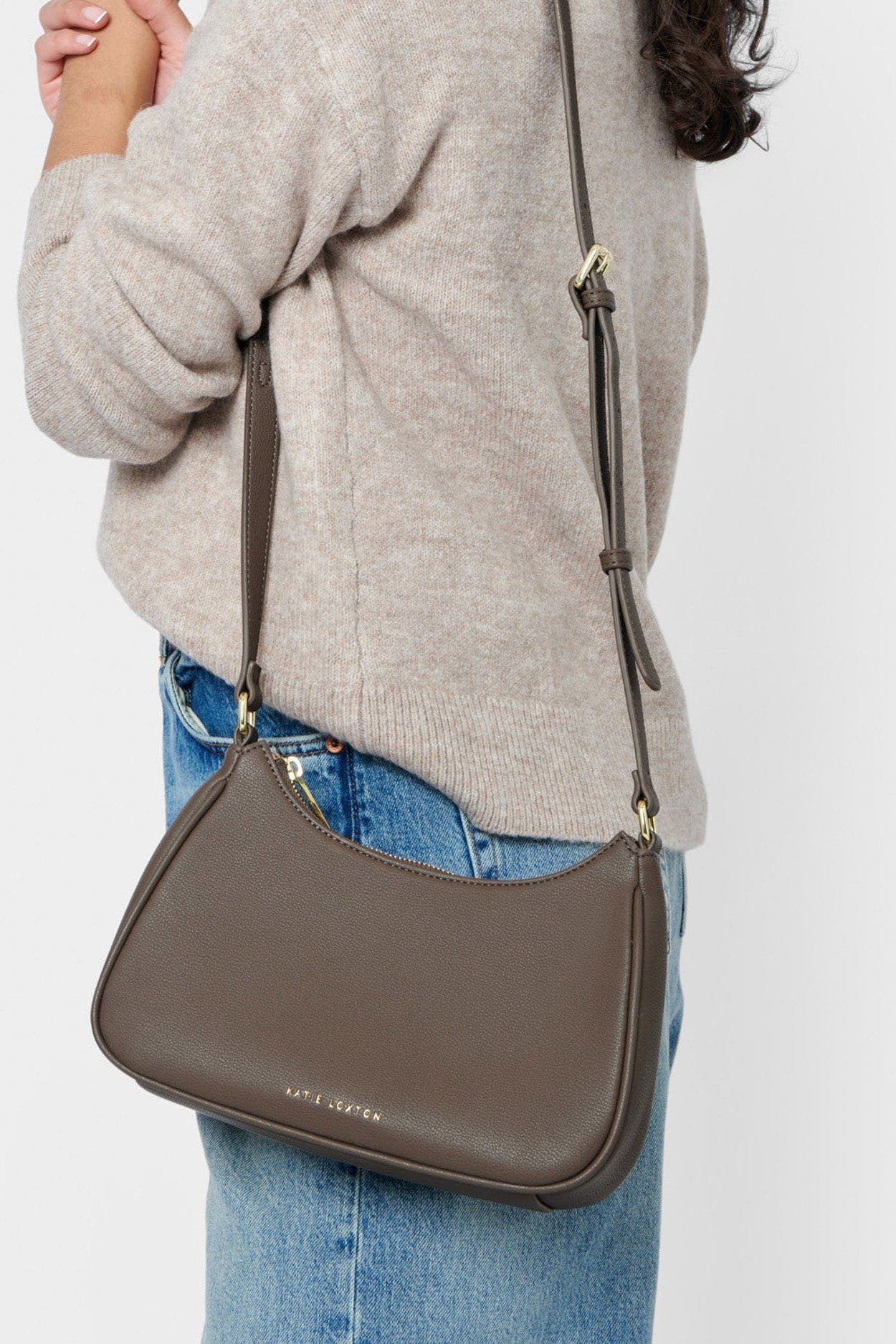 Katie Loxton Aria Scoop Crossbody Bag, Alternate, color, Mink