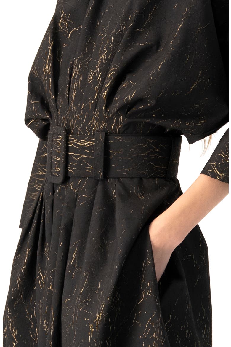 Midi Dress with Belt, Alternate, color, Black