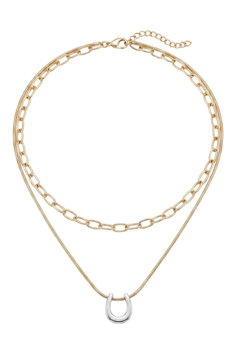 Amyra Two Tone Charm Chain, Alternate, color, Gold