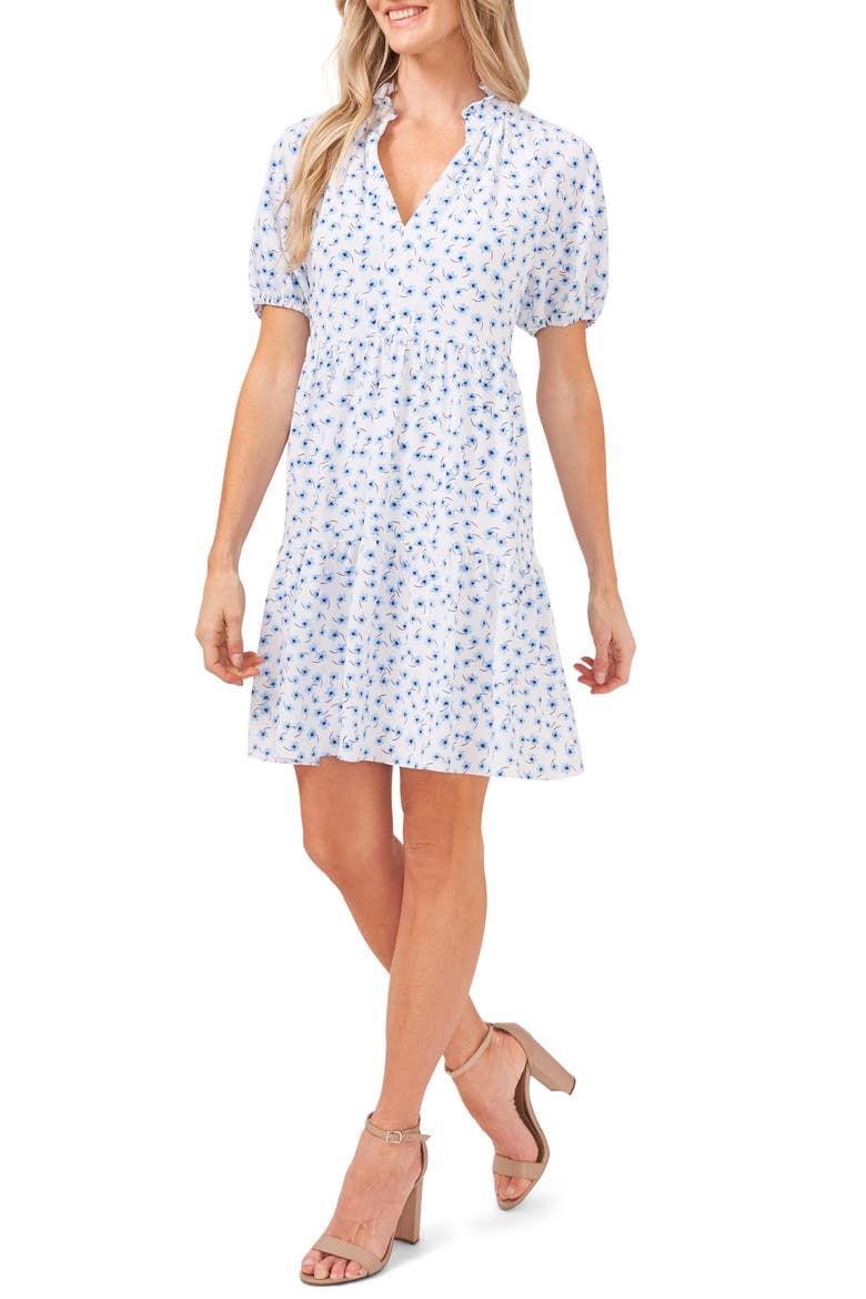 Brooke Ditsy Floral Minidress, Main, color, NEW IVORY