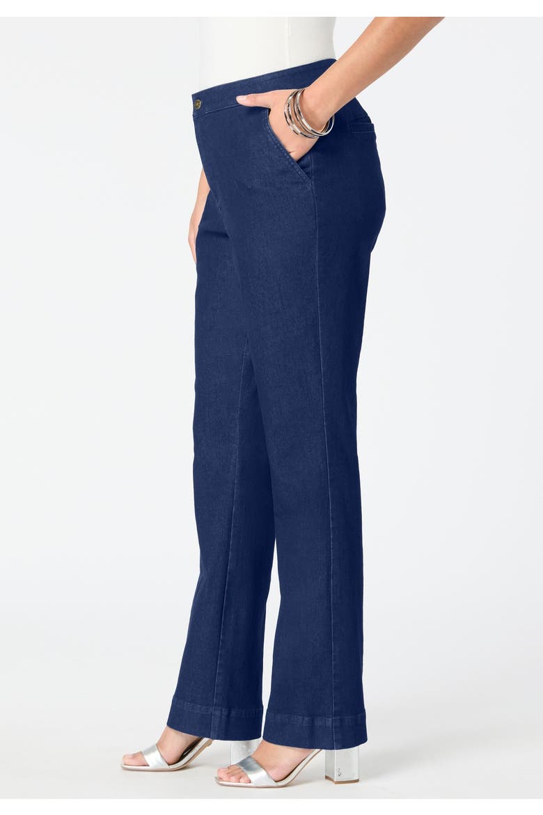 Plus Size High Rise Bootcut Denim Trouser, Alternate, color, DARK WASH