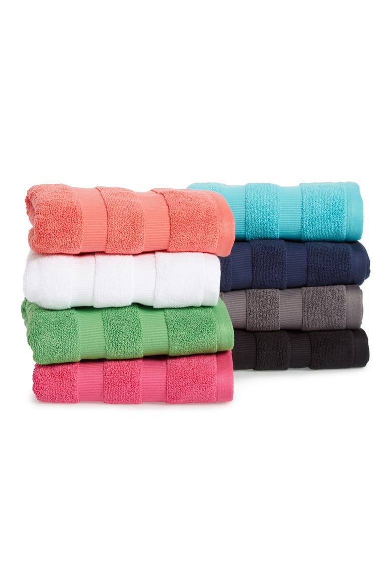 'chattam' stripe hand towel, Alternate, color, BLACK